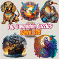 2025 Top 5 Wooden Puzzles Bundle in One Package